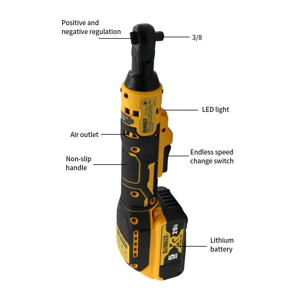 DCF512 Cordless Electric Ratchet Wrench 20V Tool Lightweight