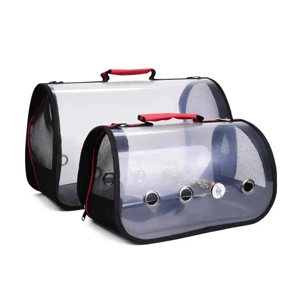 Portable Clear Bird Parrot Travel Cage With Sunroof