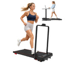 2 In 1 Folding Walking Pad Treadmill Handles Quiet Home Fitness