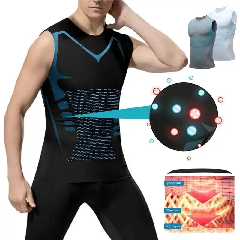 Mens Ice Silk Compression Shaping Vest Slimming Tank Top