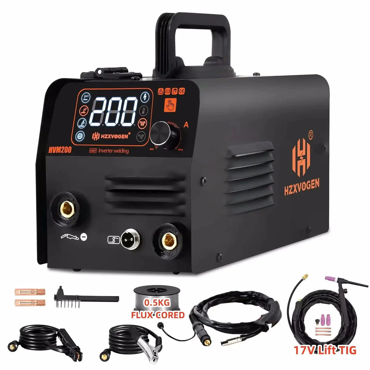 HZXVOGEN HVM200 Gasless MIG Inverter Welder — product view 9