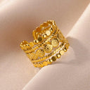 Luxury Gold Stainless Steel Rings Elegant Jewelry Set for All