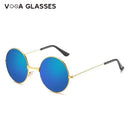 Trendy Retro Round Metal Sunglasses for Men and Women