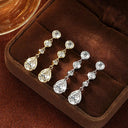 Oxtao Gold Moissanite Drop Earrings
