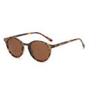 Stylish Retro Round Polarized Sunglasses with Leopard Frame