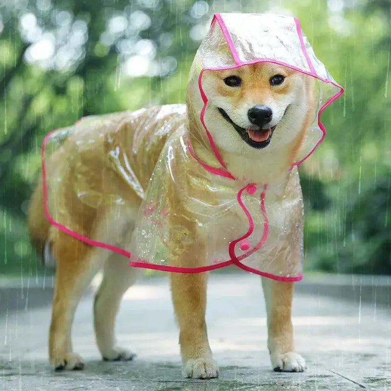 Transparent Dog Raincoat Hooded Waterproof Jacket for Pets