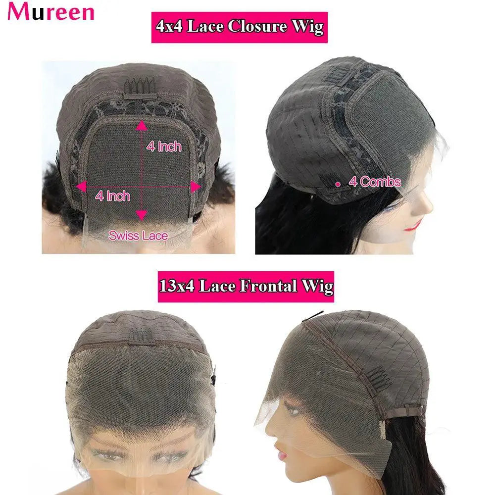 Mureen HD Transparent Lace Front Straight Bob Wig Remy Hair