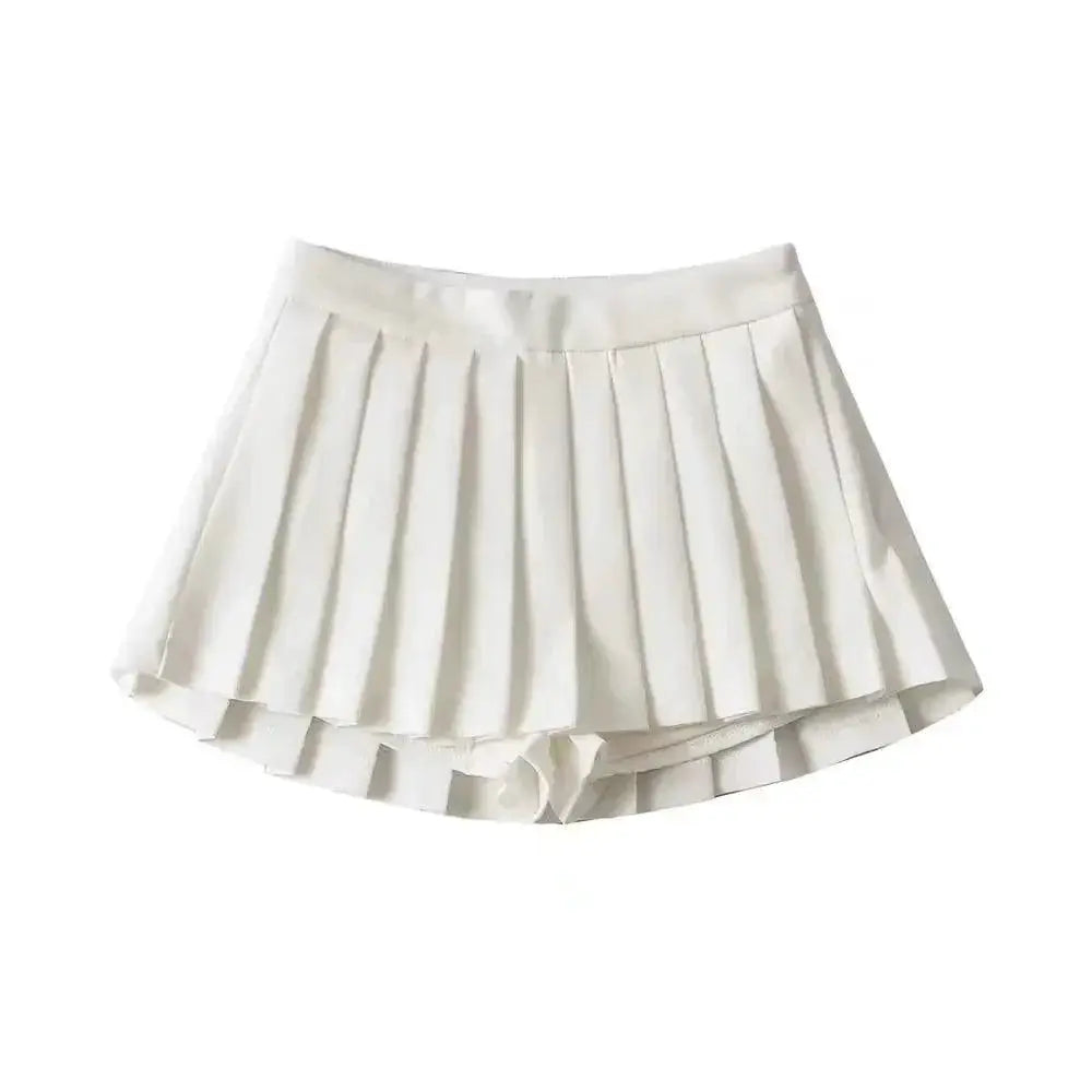 Vintage Pleated Mini Skirt Korean Tennis Fashionista Style