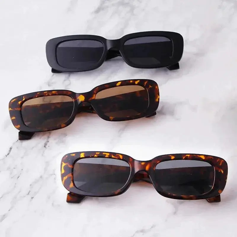 Trendy Vintage Rectangle Sunglasses For Women UV400 Shades