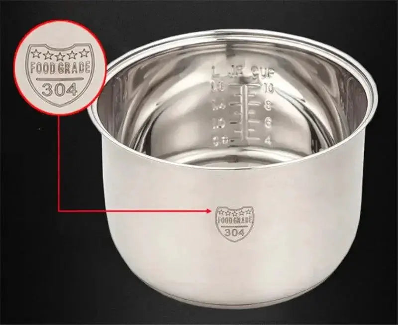 Rice Cooker Pot Replacement 304 Stainless Steel Nonstick 5L