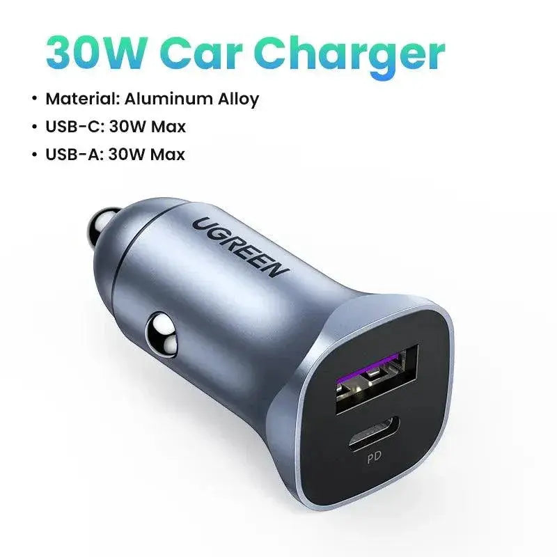 UGREEN Type C Car Charger 25W Fast USB Charging Efficient