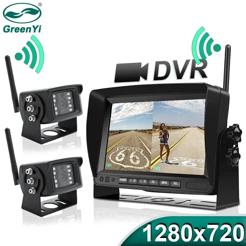GreenYi 1280x720 HD AHD Wireless Truck DVR 7 Inch Night Vision Backup Camera - stepyours.com