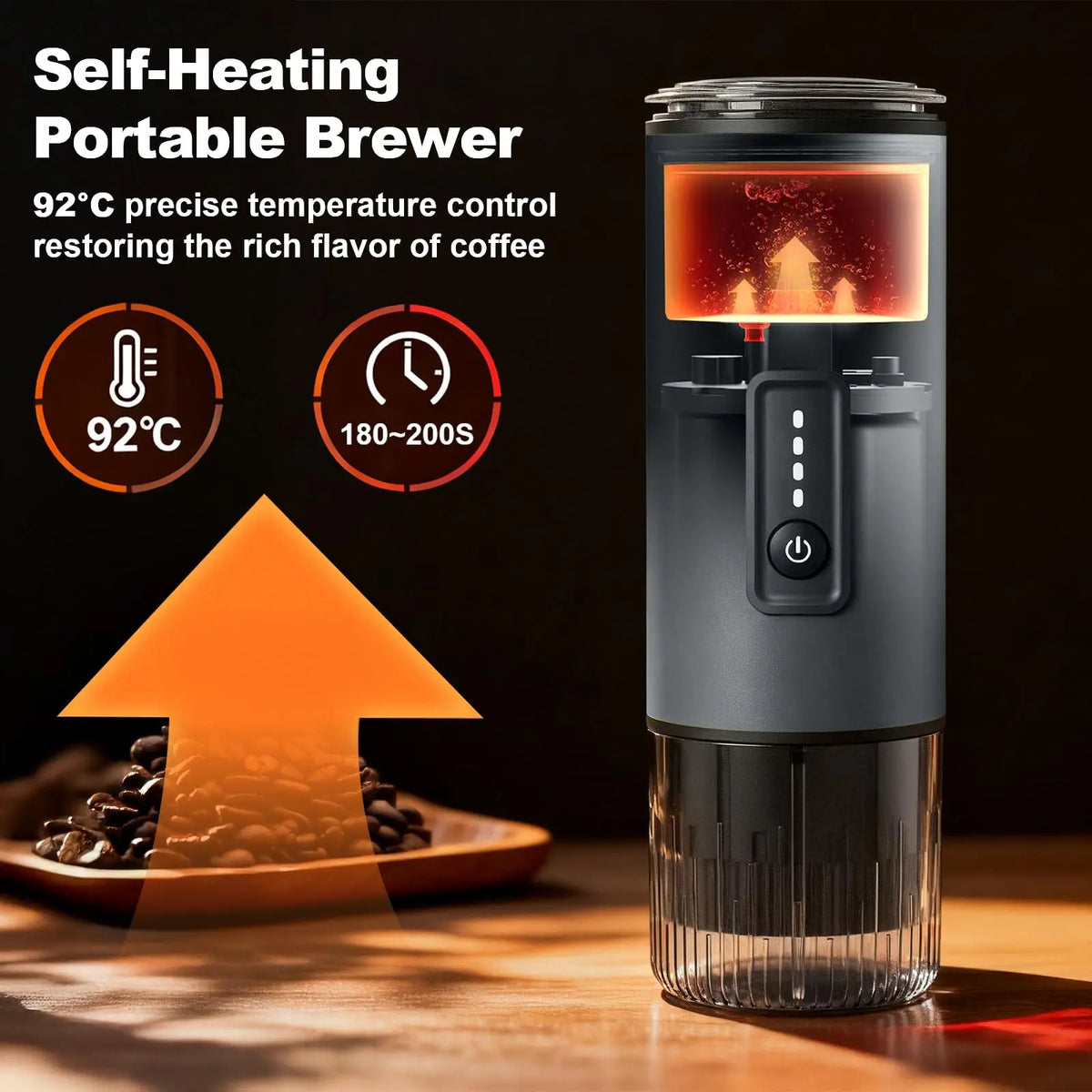 Portable in Electric Espresso Coffee Maker Rechargeable Self — product view 2