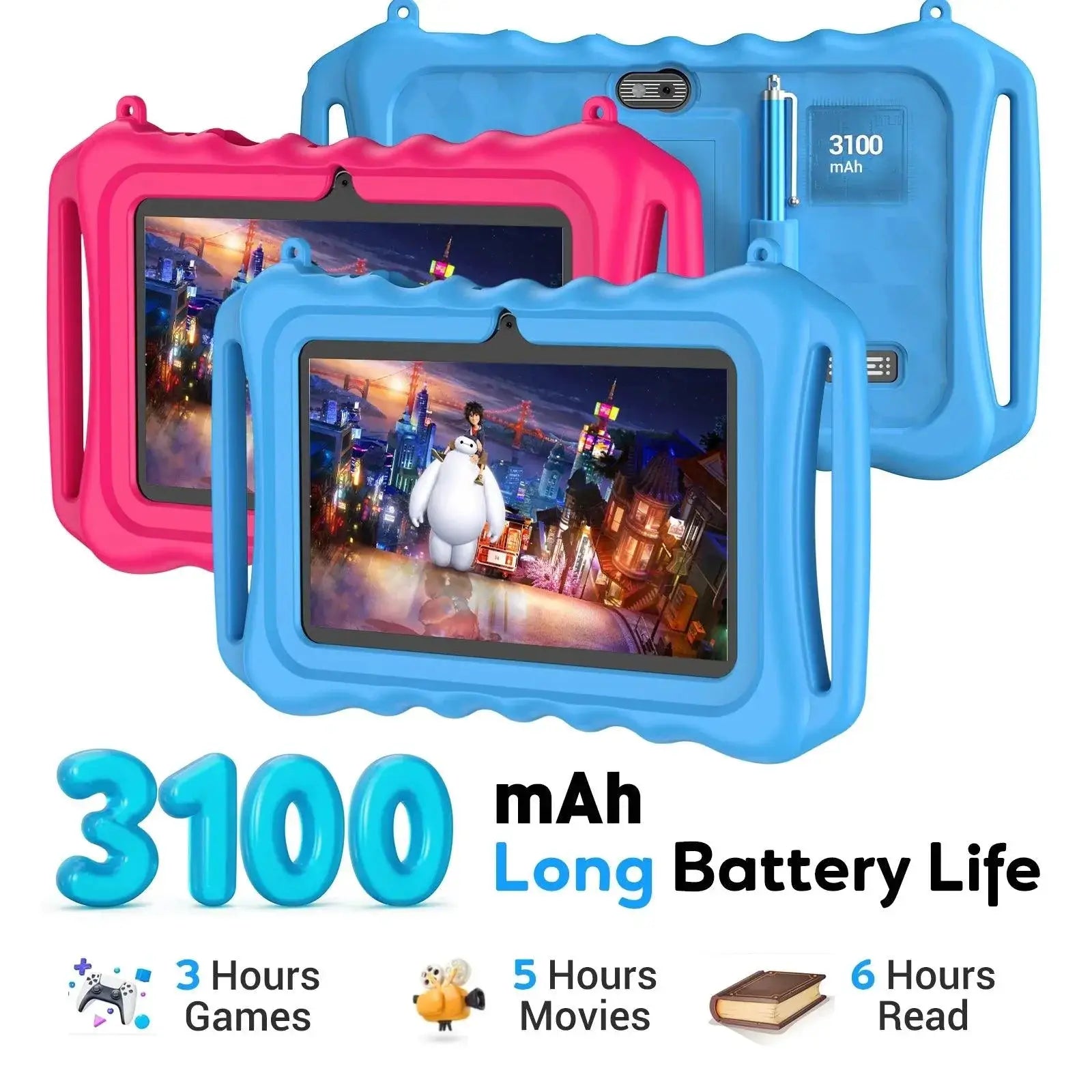 Xgody 7 Inch Kids Tablet With Educational Apps Bluetooth