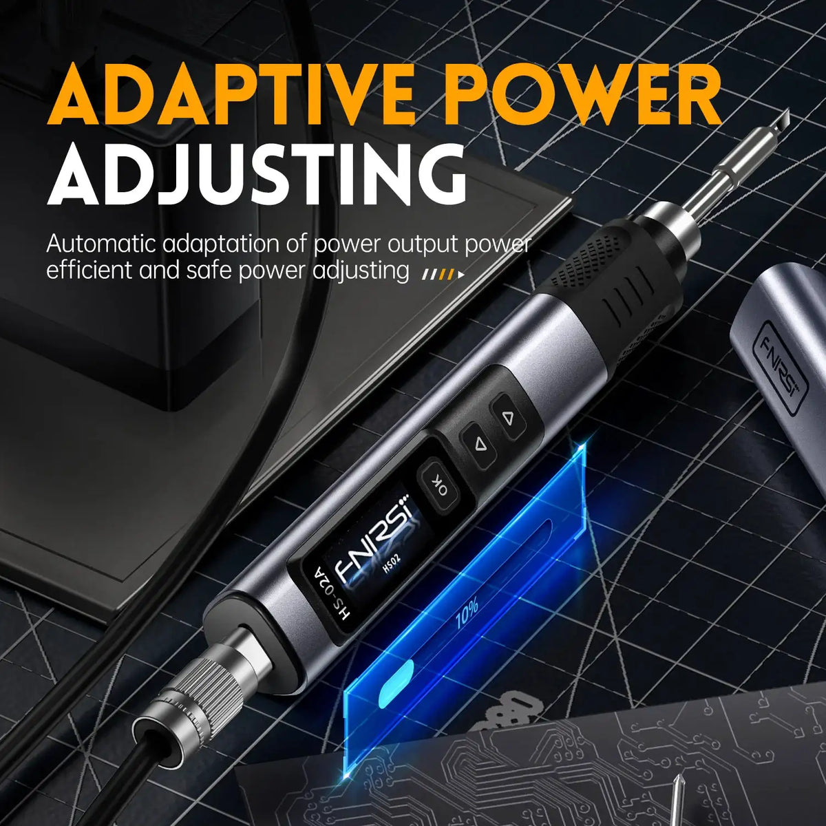 FNIRSI HS-02 Adjustable Temperature Soldering Iron DC 20V 100-450℃ Welding Solder Rework Station PD 100W Portable Repair Tool