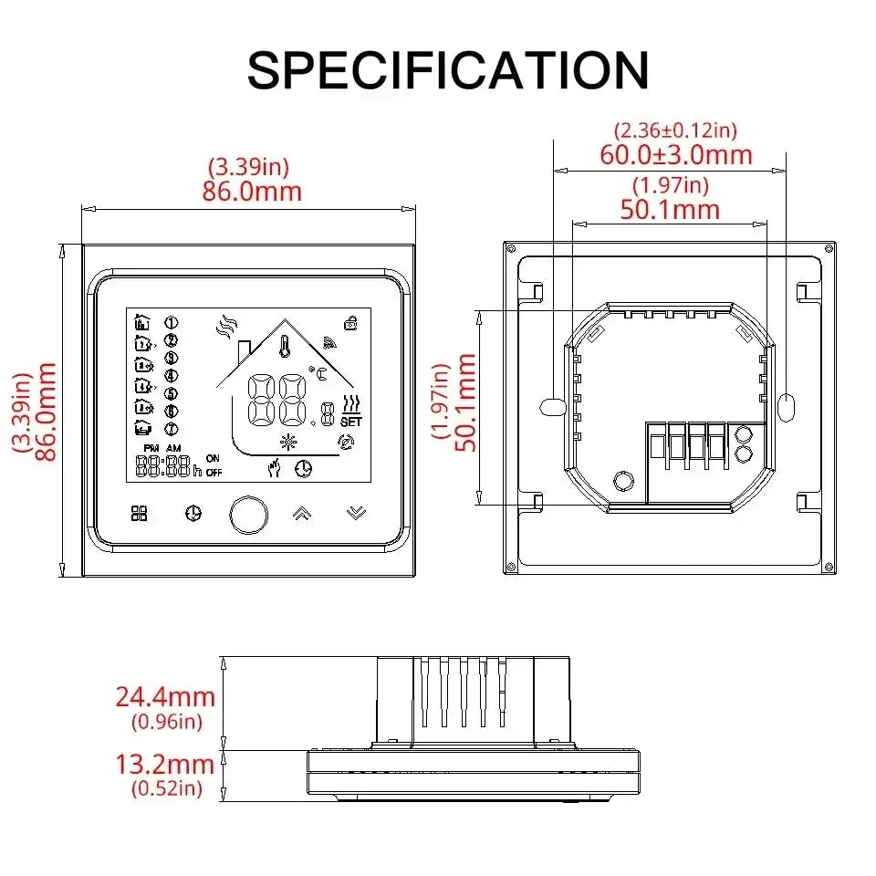 MOES WiFi Water/Electric Floor Heating Thermostat Gas Boiler Temperature Controller Smart Alexa Tuya Google Voice Zigbee Control