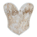 Women Overbust Corsets Crop Tops Golden Printed Bustiers