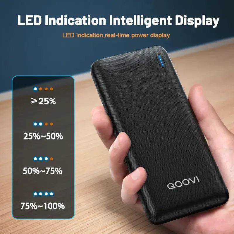 QOOVI Slimline Quick Charge Power Bank Portable Charger