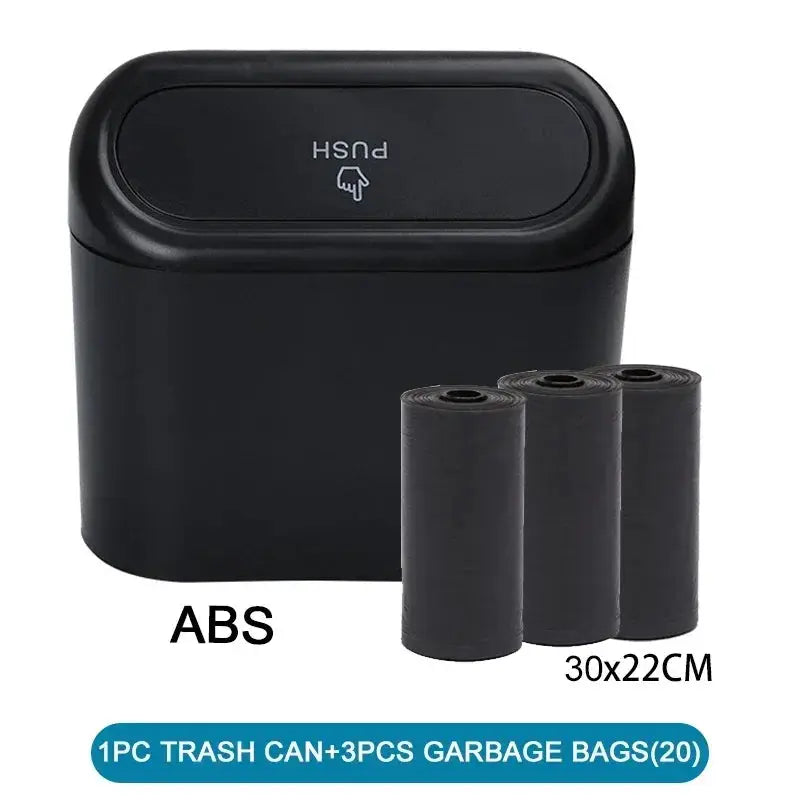 3Pcs Car Trash Can With Lid And 60 Garbage Bags Leak Proof