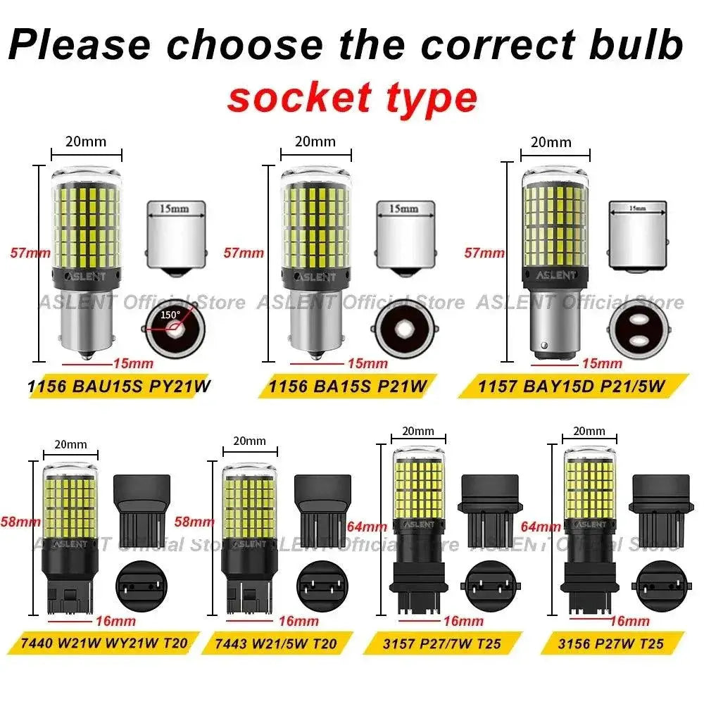 LED Turn Signal Bulbs 144SMD Canbus Lamp 2800 Lumens