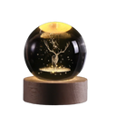 3D Crystal Ball Crystal Planet Night Light DIY Laser Engraved