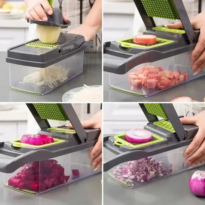 14 16 In 1 Multifunctional Vegetable Chopper Handle Grater