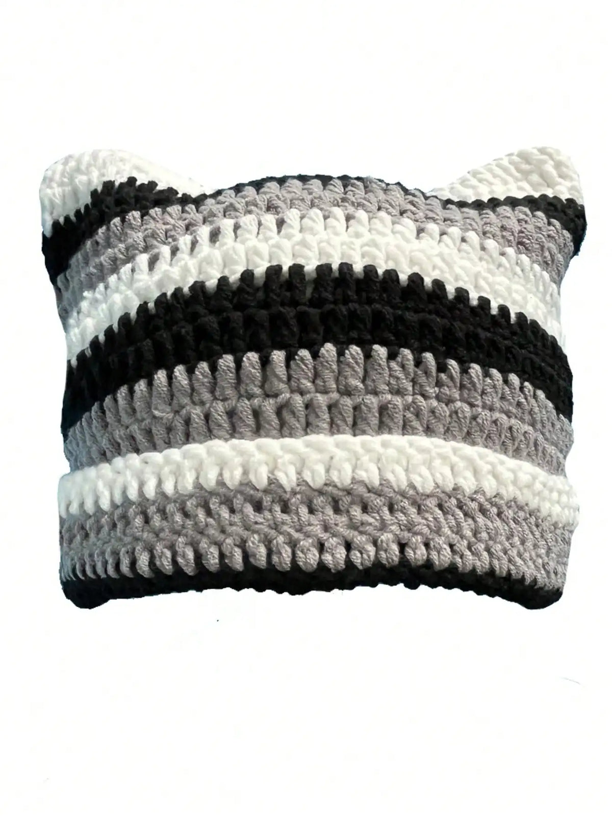 Y2K Striped Knit Winter Hat