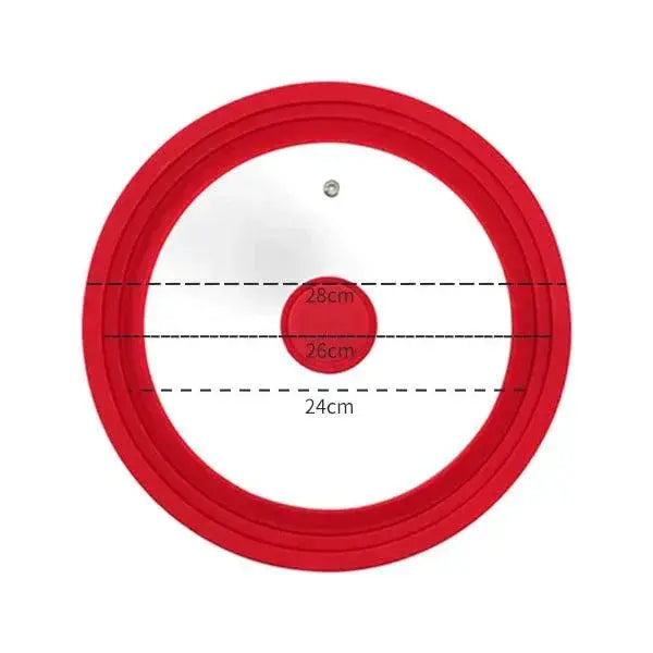 Dishwasher Safe Glass Lids for Cooks — Red 22-24-26cm