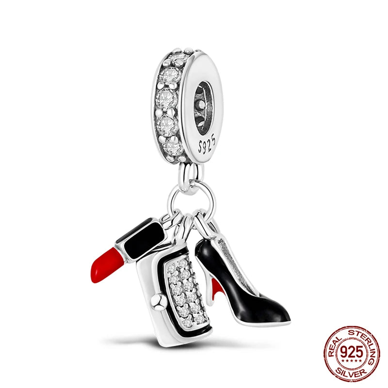 Sterling Silver Heels Lipstick Camera