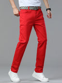 Four Season New Men's Yellow Jeans Fashion Business Casual