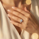 Moissanite Ring in Sterling Silver Classic Prong Setting