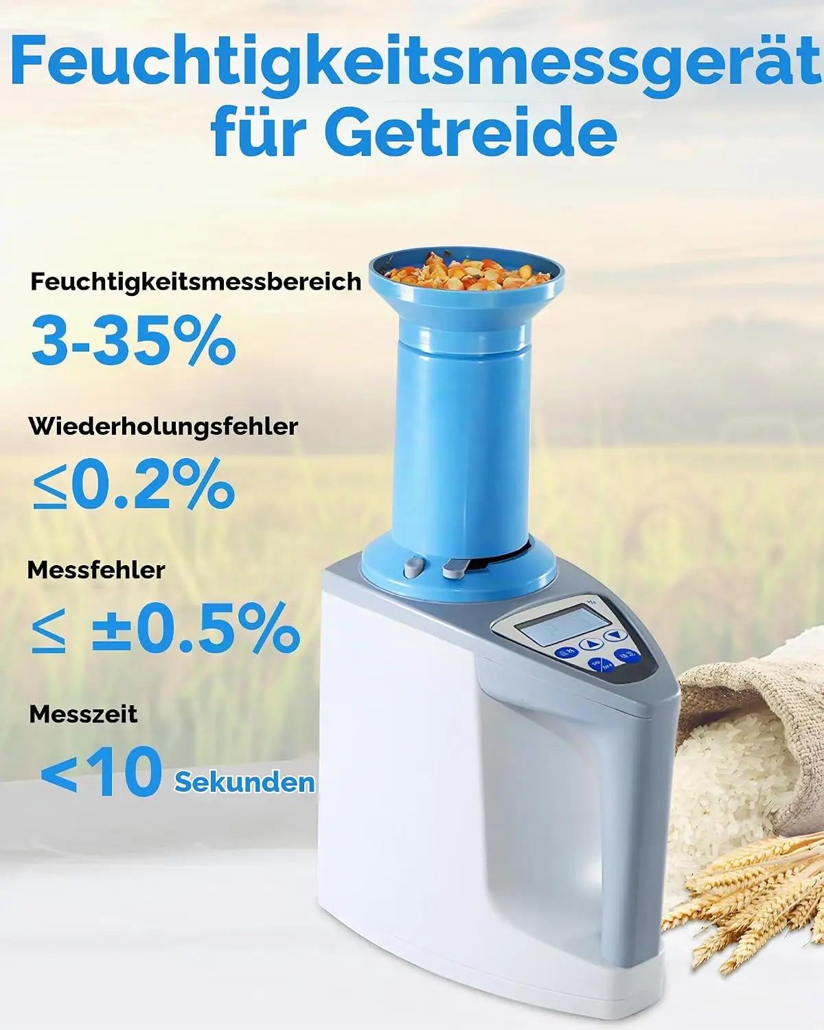 Digital Grain Moisture Meter Wheat Corn Rice Moisture Tester — product view 4