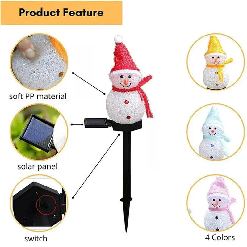 LED Solar Snowman Pathway Lights For Festive Decor