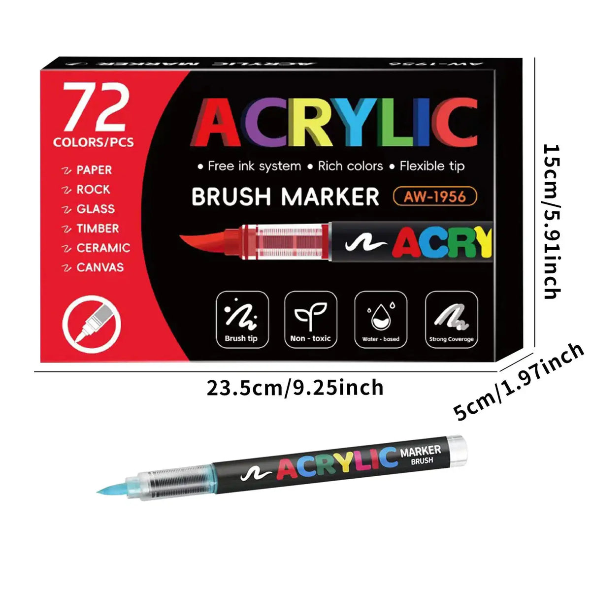 Acrylic Brush Markers — product view 2