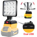 For Dewalt 18V 20V Lithium Battery Cordless LED Work Light