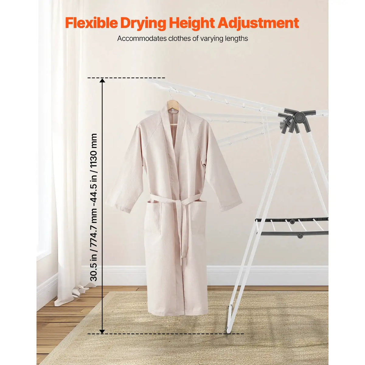 Adjustable Foldable Laundry Drying Rack — product view 4