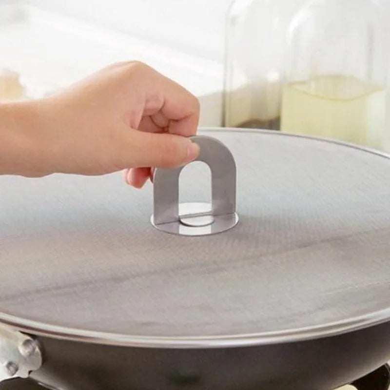 Kitchen Oil Proofing Lid Filter Foldable Handle Frying Pan Cover — product view 4