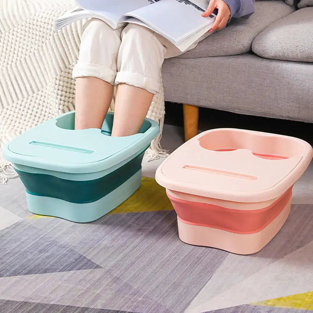 Portable Footbath Massage Bucket Easy To Store Foot Soaking Bath Tub Folding Basin for Relaxing and Pain Relief