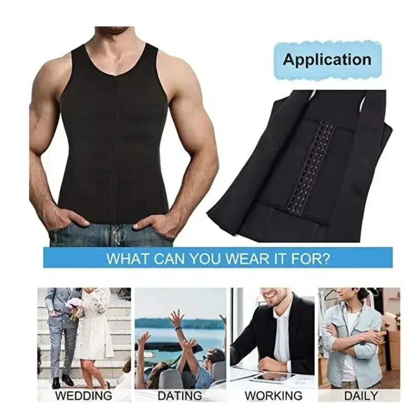 Men's Sauna Vest Shapewear With Adjustable Clip For Slimming
