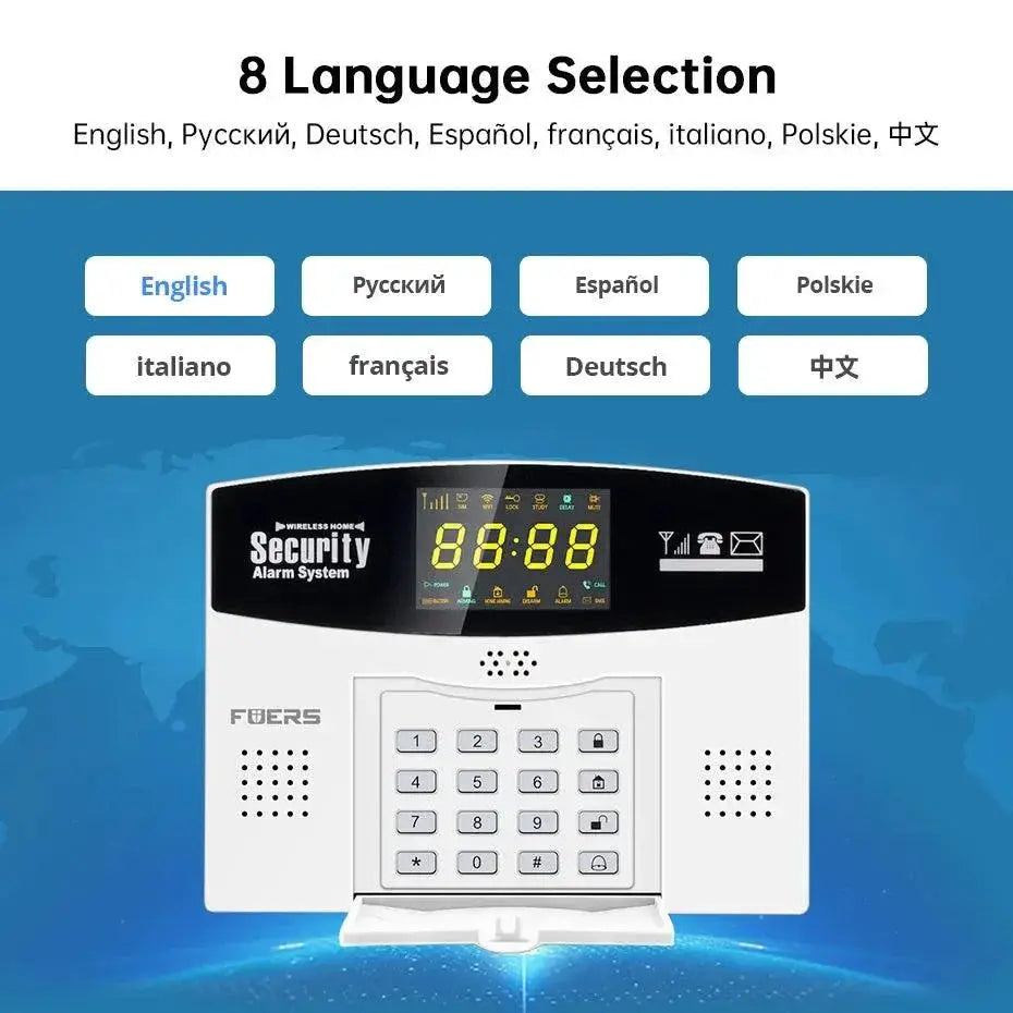 Smart WiFi GSM Alarm System With Remote Access LCD Display