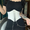 Butterfly Chain Corset Wide Belts PU Leather Slimming Girdle