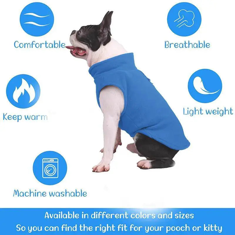 Cozy Fleece Pet Vest for Small Dogs and Puppies Warmth