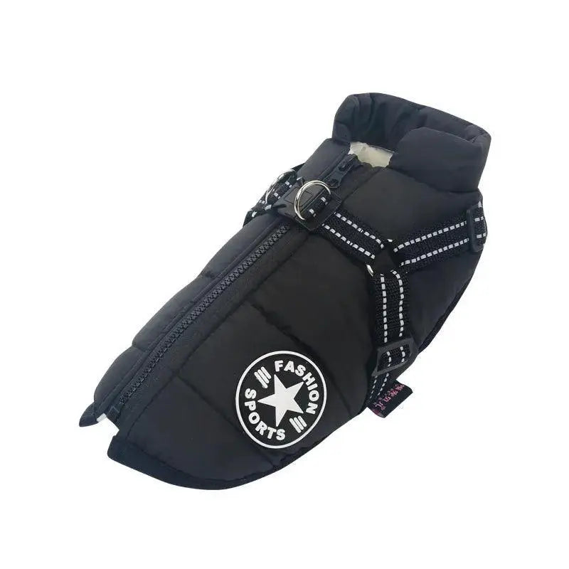 Large Dog Winter Jacket With Harness Waterproof Reflective