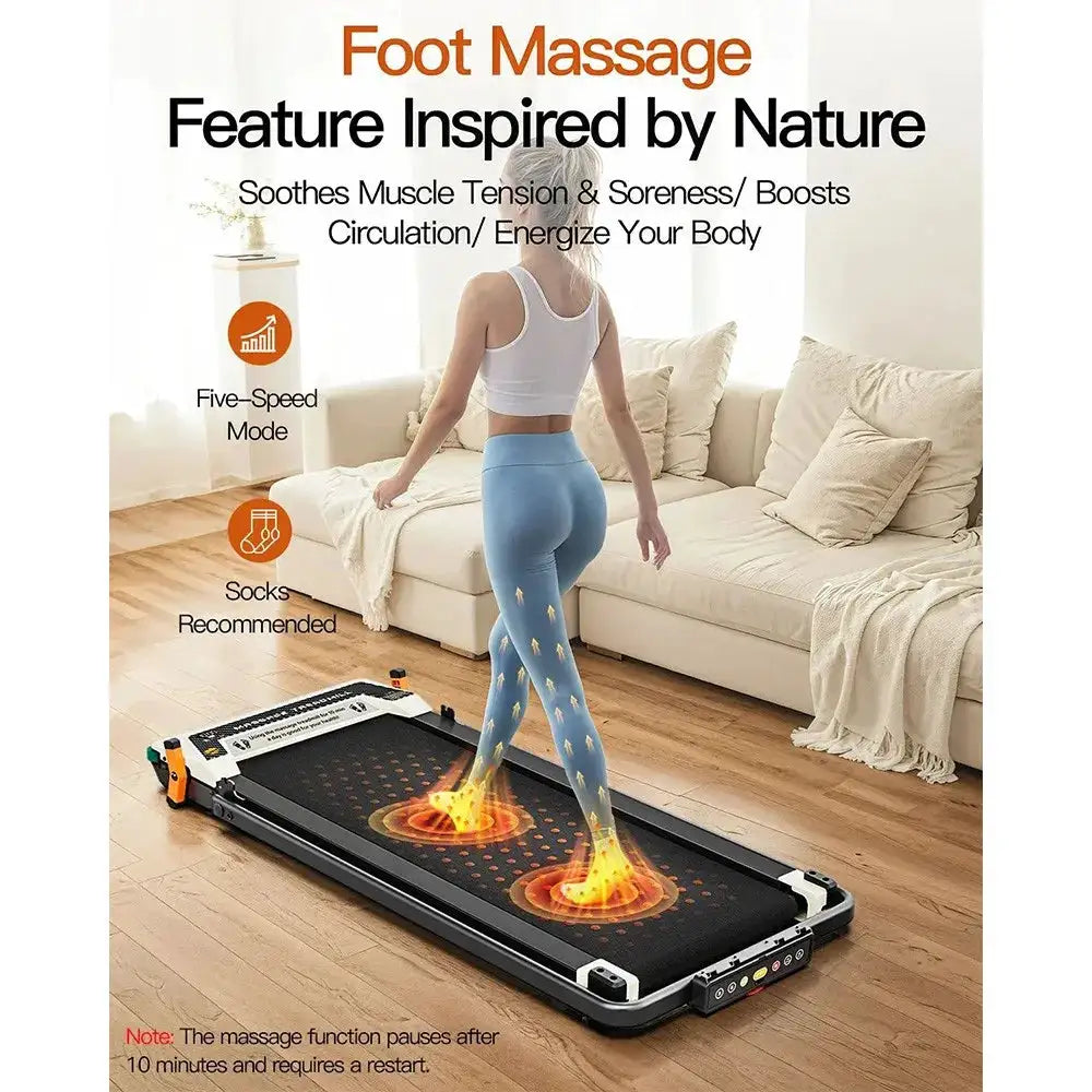 Akluer 520A-B Dual-Sided Walking Pad with Handle, 2.5HP Quiet Motor, 4MPH Max Speed, 150kg Capacity, Dual LED Display, Manual Incline & Built-in Foot Massager, 900*400mm Running Area, Local delivery FCC and UL Certified
