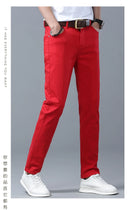 Four Season New Men's Yellow Jeans Fashion Business Casual