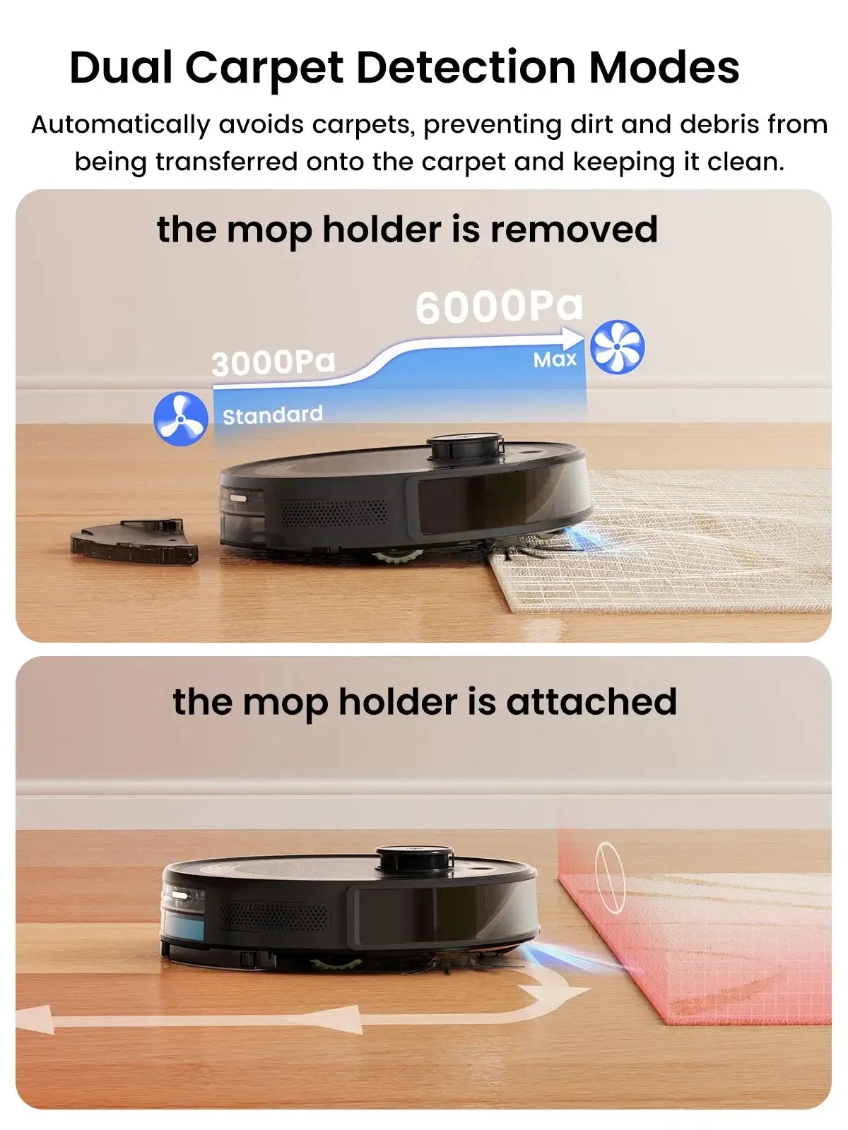 Lefant M2 Plus Robot Vacuum and Mop,Self-Emptying Vacuum Cleaner,6000Pa Suction,dToF Laser Navigation, for Hard Floors & Carpets