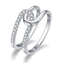 Interlocking Moissanite Silver Ring