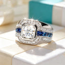 Blue Moissanite Statement Ring