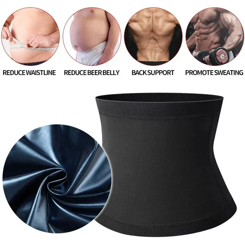 Men Waist Trainer Trimmer Sweat Belt For Slimming Workout