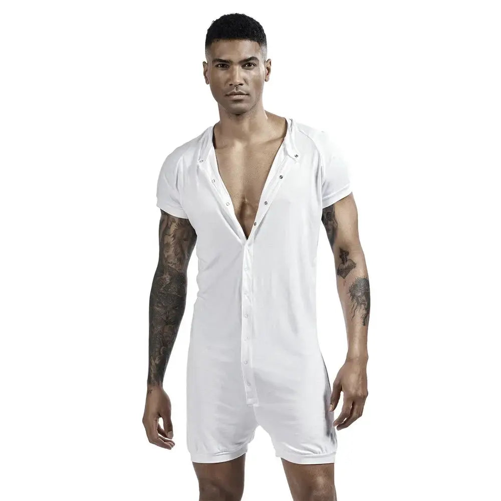 Men Slimming Shapewear Bodysuit With Button Top Comfort